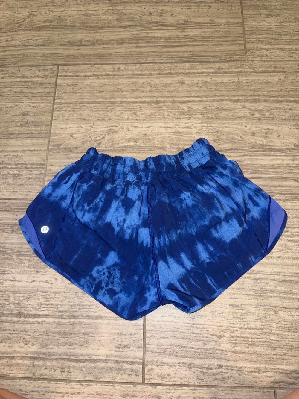 lululemon athletica Blue Tie-Dye Running Shorts - Picture 2 of 4